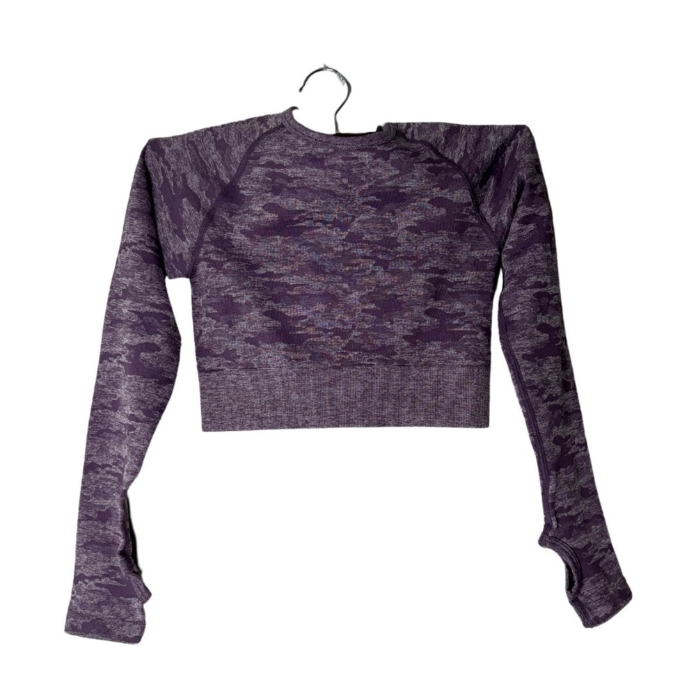 NWT AYBL athletic purple long sleeve crop‎ top size XS